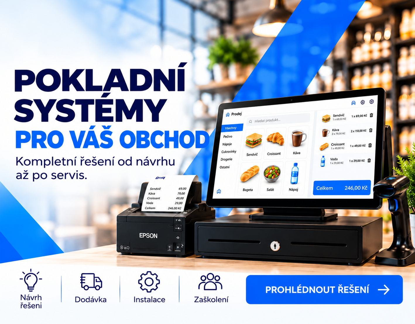 Pokladní systémy pro váš obchod – kompletní řešení od návrhu až po servis.